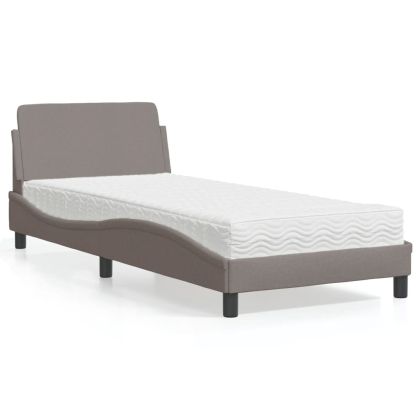 Легло с матрак, таупе, 80x200 см, плат