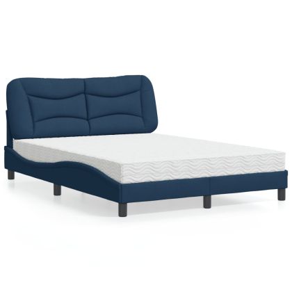 Легло с матрак, синьо, 120x200 см, плат