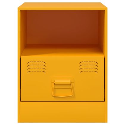 Нощни шкафчета 2 бр горчица жълто 34,5x39x44 см стомана