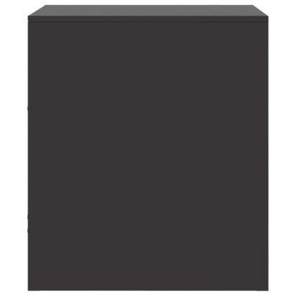 Нощно шкафче, черно, 34,5x39x44 см, стомана