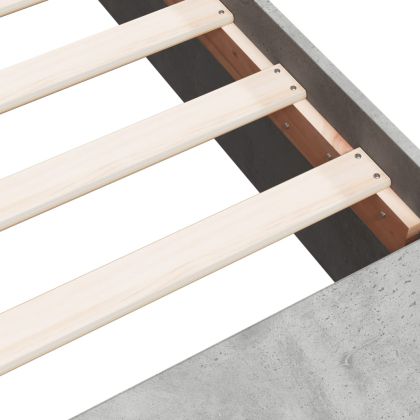 Рамка за легло, бетонно сиво, 135x190 см, инженерно дърво