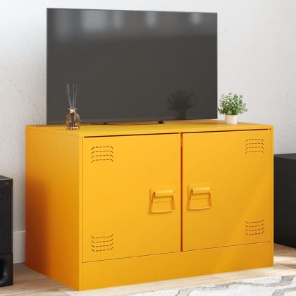 ТВ шкаф, горчица жълто, 67x39x44 см, стомана