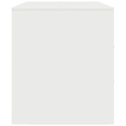 ТВ шкафове, 2 бр, бели, 67x39х44 см, стомана