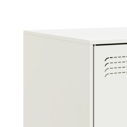 ТВ шкафове, 2 бр, бели, 67x39х44 см, стомана