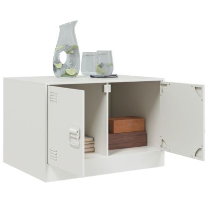 Маса за кафе, бяла, 67x50x44 см, стомана