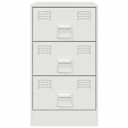 Нощно шкафче, бяло, 34,5x39x62 см, стомана