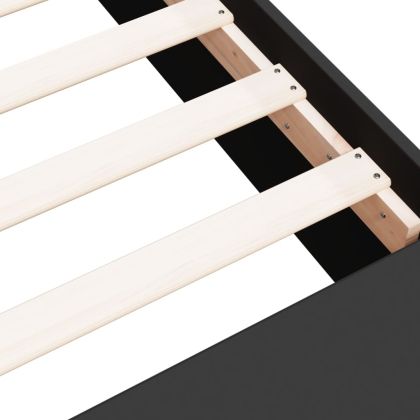 Рамка за легло, черна, 100x200 см, инженерно дърво