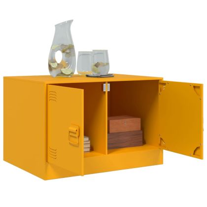 Маса за кафе, горчица жълто, 67x50x44 см, стомана