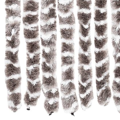 Ресни за врата против мухи, таупе и бяло, 118x220 см, шенил