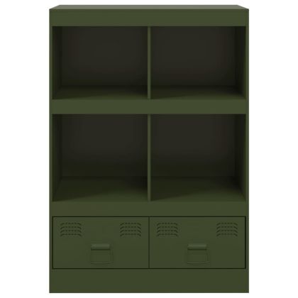 Висок шкаф, маслиненозелен, 67x39x95 см, стомана