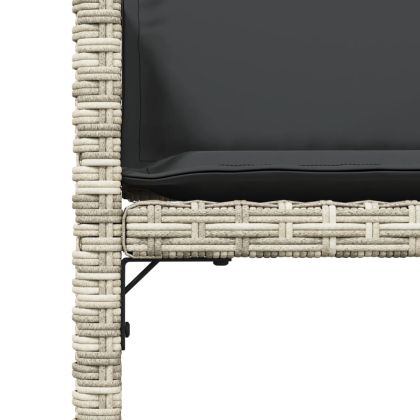 Градински комплект от 13части с възглавници светлосив полиратан