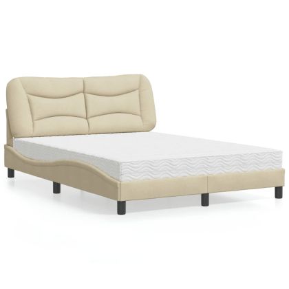 Легло с матрак, кремаво, 120x200 см, плат