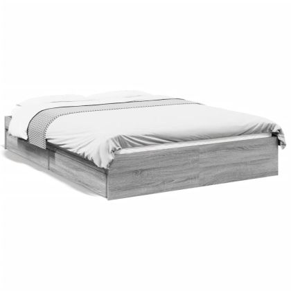Рамка за легло с чекмедже сив сонома 120x200 см инженерно дърво