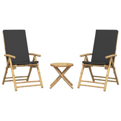 Сгъваем бистро комплект от 3 части тъмносиви възглавници бамбук