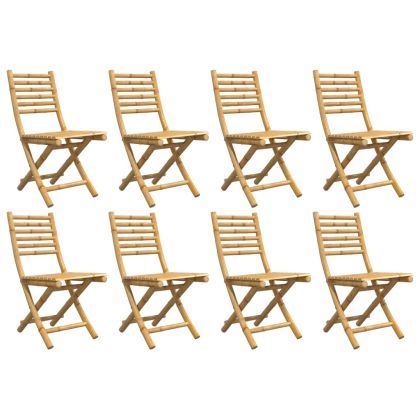 Сгъваеми градински столове, 8 бр, 43x54x88 см, бамбук