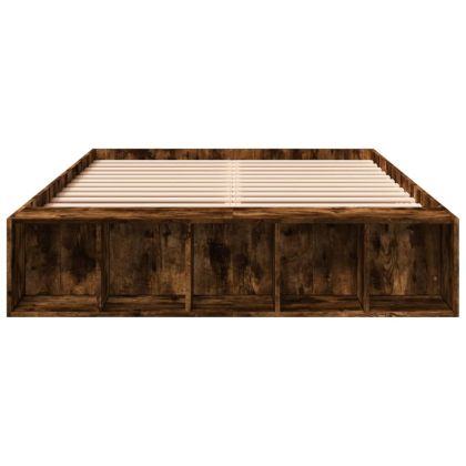 Рамка за легло, опушен дъб, 135x190 см, инженерно дърво