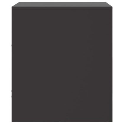 Нощни шкафчета, 2 бр, черни, 34,5x39х44 см, стомана