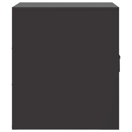 Нощни шкафчета, 2 бр, черни, 34,5x39х44 см, стомана