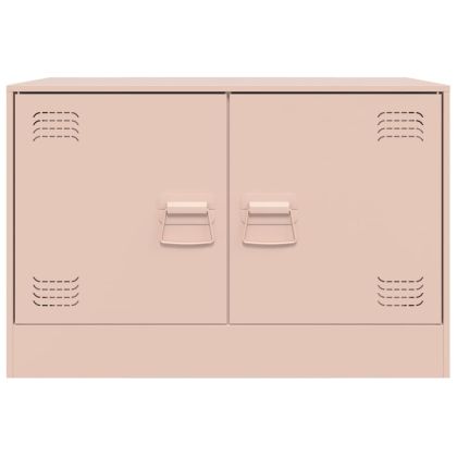 ТВ шкафове, 2 бр, розови, 67x39x44 см, стомана