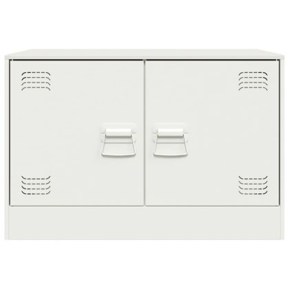 ТВ шкаф, бял, 67x39x44 см, стомана