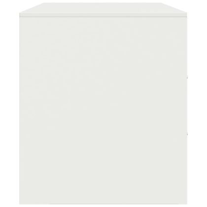 ТВ шкаф, бял, 99x39x44 см, стомана