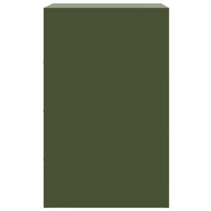 Нощни шкафчета 2 бр маслиненозелени 34,5x39x62 см стомана