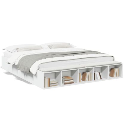 Рамка за легло, бяло, 180x200 см, инженерно дърво