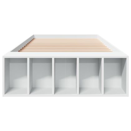 Рамка за легло, бяла 100x200 см, масивно дърво