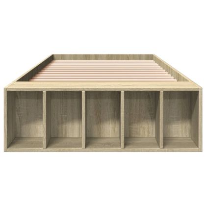 Рамка за легло, дъб сонома, 100x200 см, инженерно дърво