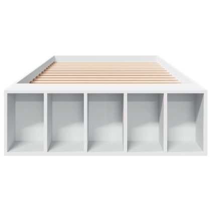 Рамка за легло, бяла, 90x200 см, масивно дърво
