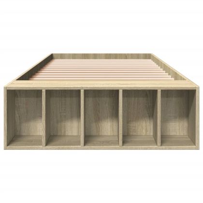 Рамка за легло, дъб сонома, 90x190 см, масивно дърво