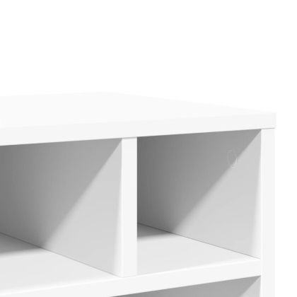 Стойка за принтер с колелца, бяла, 41x32x48 см