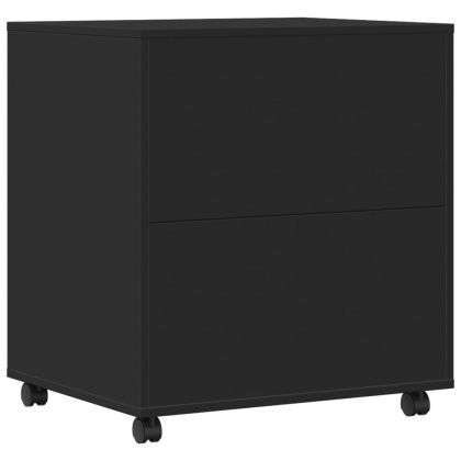 Стойка за принтер с колелца, черна, 60x50x67 см