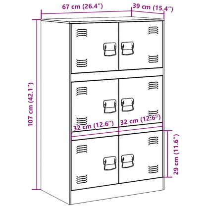 Бюфет, антрацит, 67x39x107 см, стомана