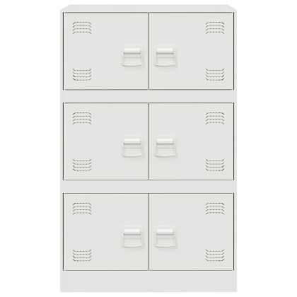 Бюфет, бял, 67x39x107 см, стомана