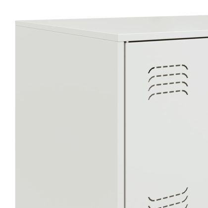 Бюфет, бял, 67x39x107 см, стомана