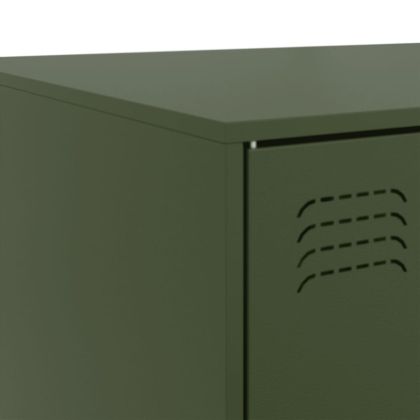 Маса за кафе, маслиненозелено, 67x50x44 см, стомана