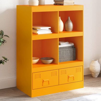 Висок шкаф, горчица жълто, 67x39x95 см, стомана