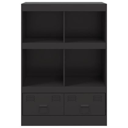 Висок шкаф, черен, 67x39x95 см, стомана