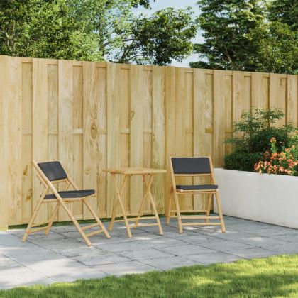 Сгъваем бистро комплект от 3 части тъмносиви възглавници бамбук