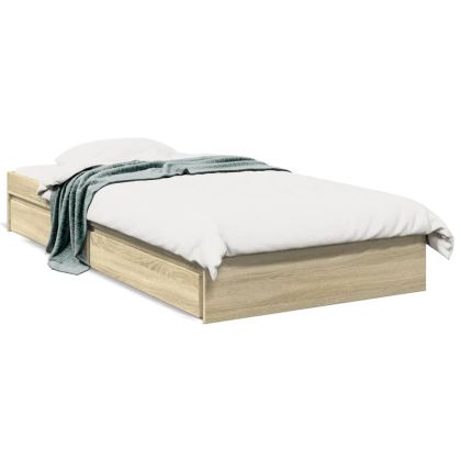 Рамка за легло с чекмедже дъб сонома 90x190 см инженерно дърво