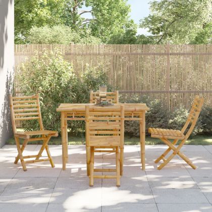 Сгъваеми градински столове, 4 бр, 43x54x88 см, бамбук