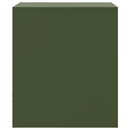 Нощни шкафчета 2 бр маслиненозелени 34,5x39x44 см стомана
