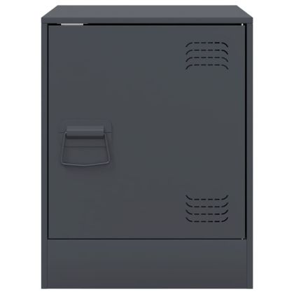 Нощни шкафчета, 2 бр, антрацит, 34,5x39х44 см, стомана