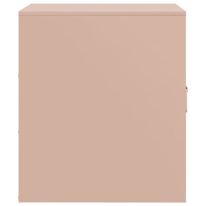 Нощни шкафчета, 2 бр, розови, 34,5x39х44 см, стомана
