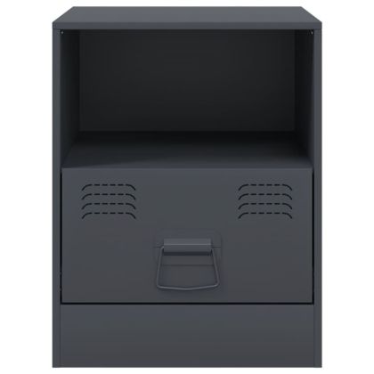 Нощно шкафче, антрацит, 34,5x39х44 см, стомана