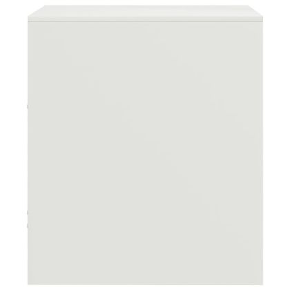 Нощни шкафчета, 2 бр, бели, 34,5x39х44 см, стомана