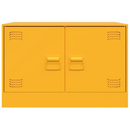 ТВ шкафове, 2 бр, горчица жълто, 67x39x44 см, стомана