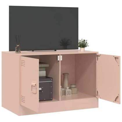 ТВ шкаф, розов, 67x39x44 см, стомана