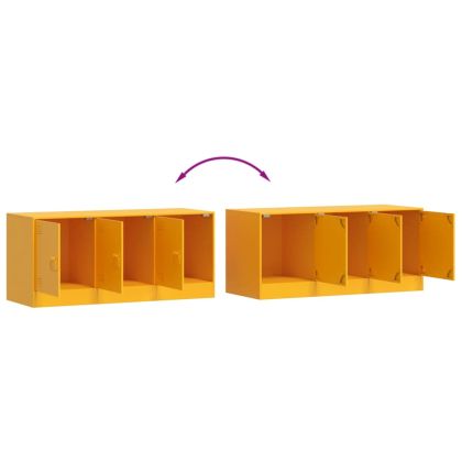 ТВ шкаф, горчица жълто, 99x39x44 см, стомана